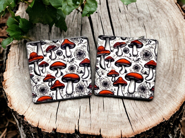 Mushroom Print - Jewelry Components - Charms - #99